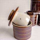 Brown glazed stoneware butter dish