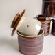 Brown glazed stoneware butter dish