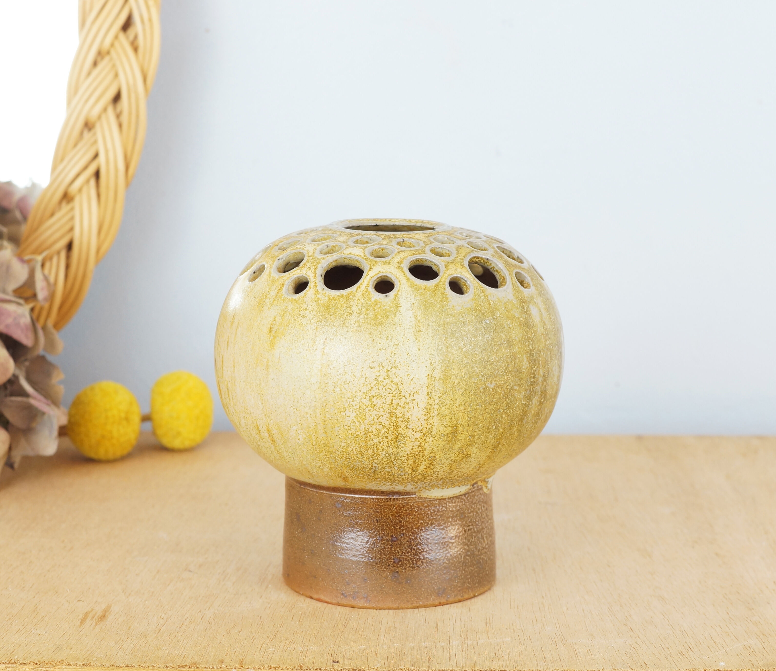 Vintage stoneware vase 70s