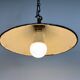 Industrial British Dark Blue Enamel Factory Pendant Lamp, 1950s