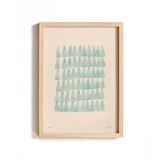 Abstract painting on B293 petrol blue paper signed Eawy