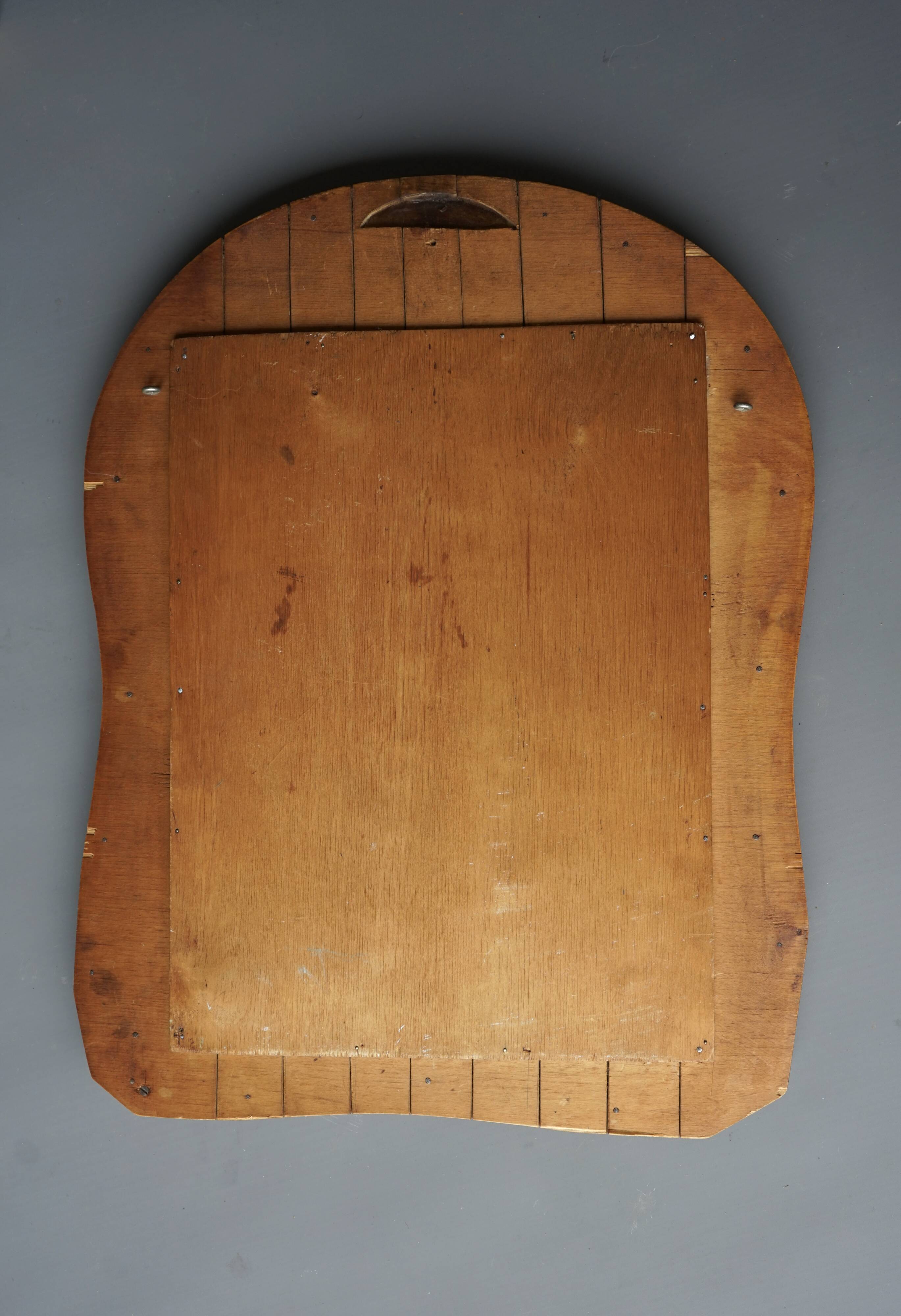 Mid-Century Anthroposophical wooden mirror, 1950s