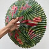 Pleated lampshade with floral patterns