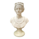 Alabaster bust of a woman signed Arnaldo Giannelli dated 1980.