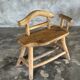 Small brutalist bench with backrest and armrests in Asian blonde teak H67 L6