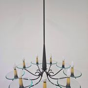 Brass Mid-Century Chandelier in the style of Pietro Chiesa
