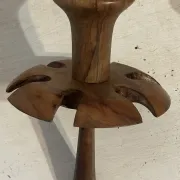 Porte-coquetiers vintage en bois tourné – 6 pièces – Années 50