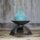 Large hammered wrought iron candlestick tripod, modernist candle holder.
