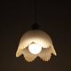 Frosted glass pendant light with floral pattern and wavy edge