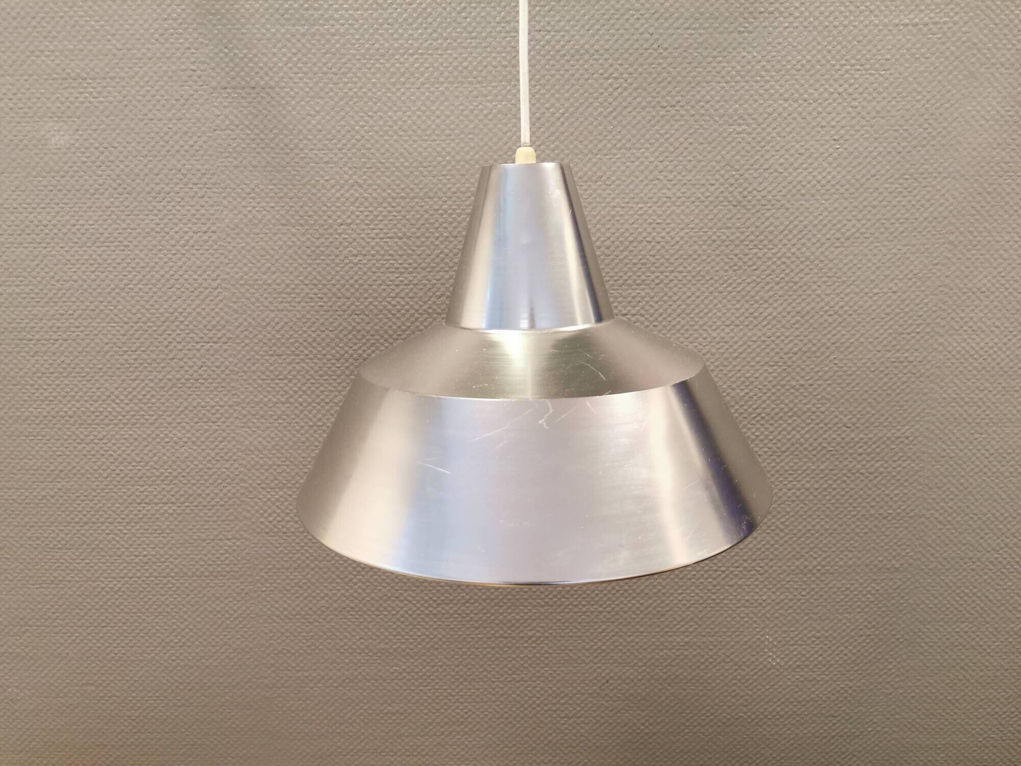 Workshop hanging lamp, from Asger BC light, in chrome/silver color (original color)