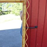 Rattan psyche mirror