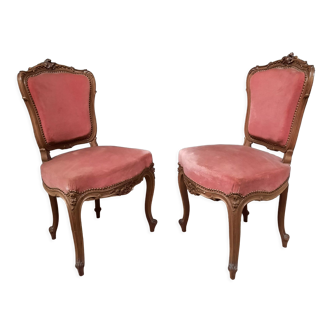 Paire de chaises de style Louis XV