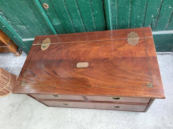 Mahogany and brass boat chest trunk the great pacific s fran