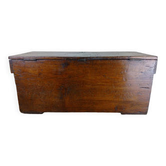 Old solid wood transport chest from the early 19th century