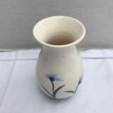 Ancient Vase CYPRUS Ceramics White Drawing Vintage Flowers