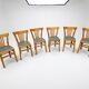 6 bistro chairs in solid oak, 1920s