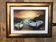 Painting oil antoine barques seaside + gilded wood frame #a220