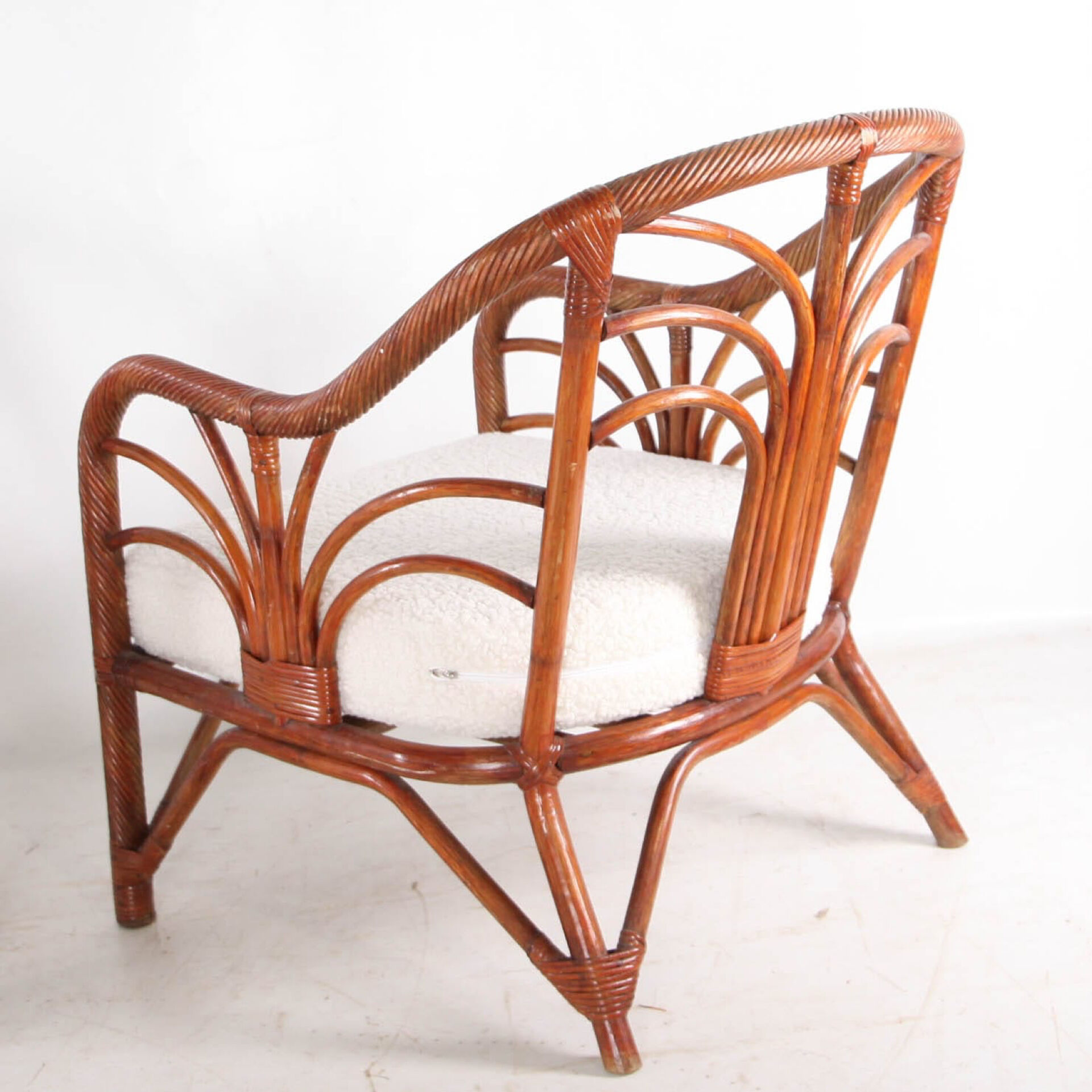 Pair of rattan armchairs