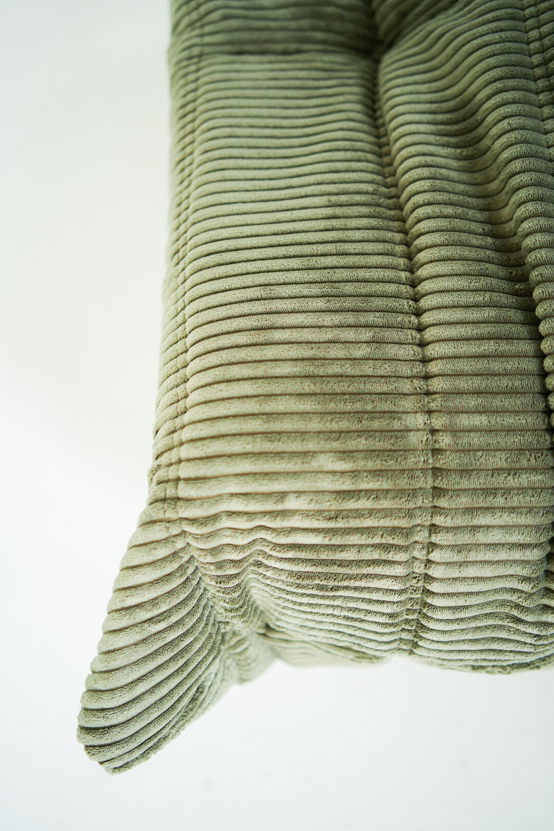 Togo Armchair and Pouf in Khaki wide Corduroy