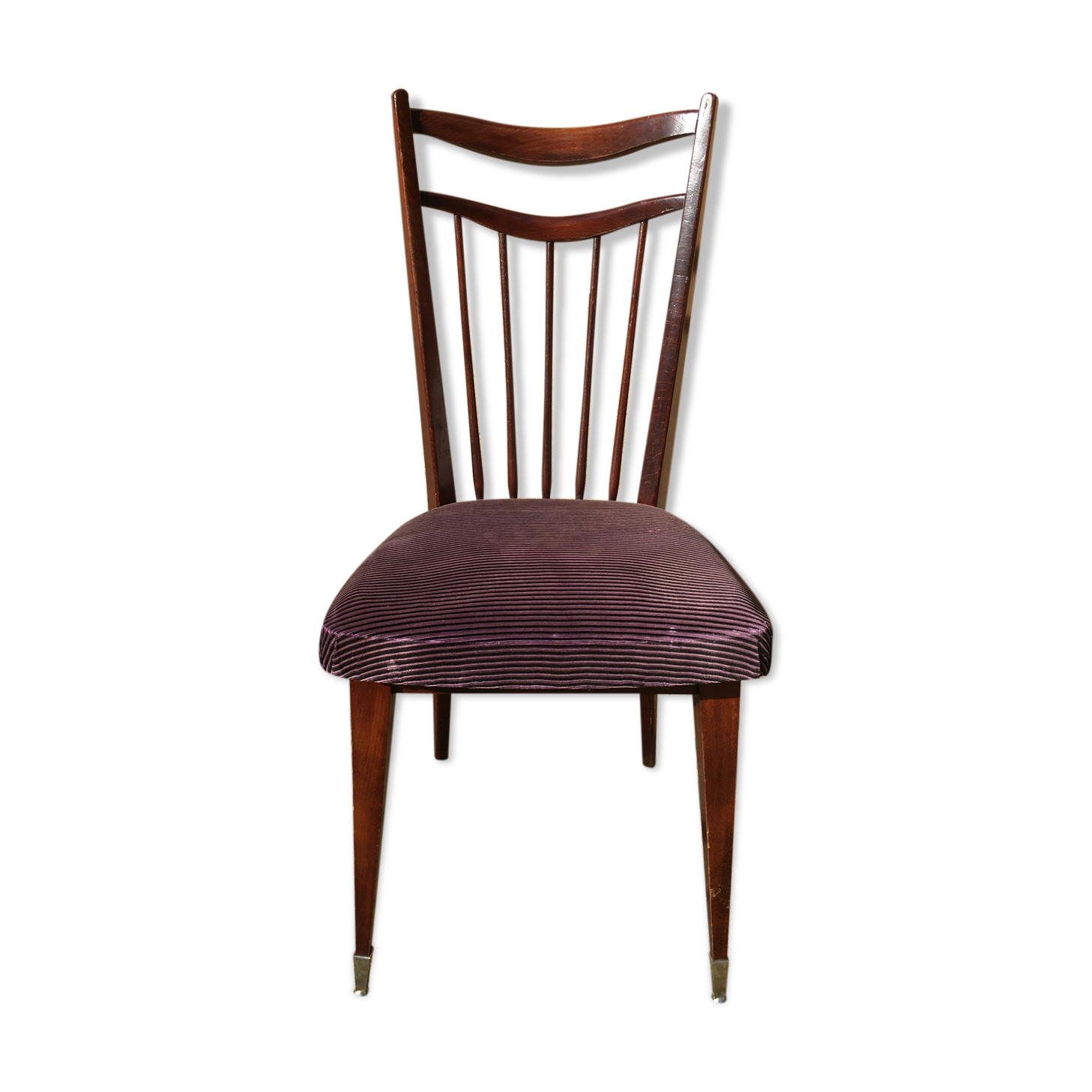 Wooden and velvet chair
