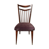 Chaise en bois et velours