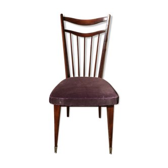 Wooden and velvet chair