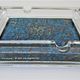 Ashtray thick glass blue decoration Air France 70s