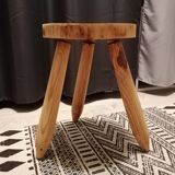 Wooden tripod farm stool