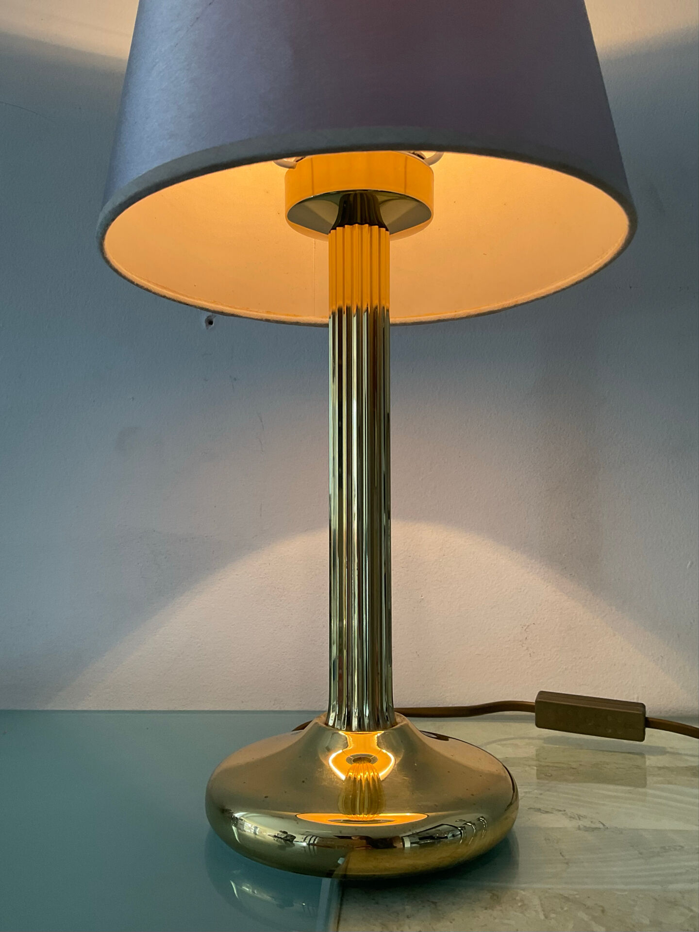 Vintage brass lamp from the 1970s.