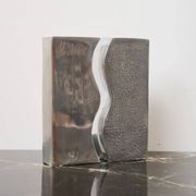 Pair of aluminium cast vases "Sea", 1970s