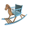 Cheval à bascule bleu et bois