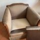 Art Deco armchair in taupe velvet, 1920/30