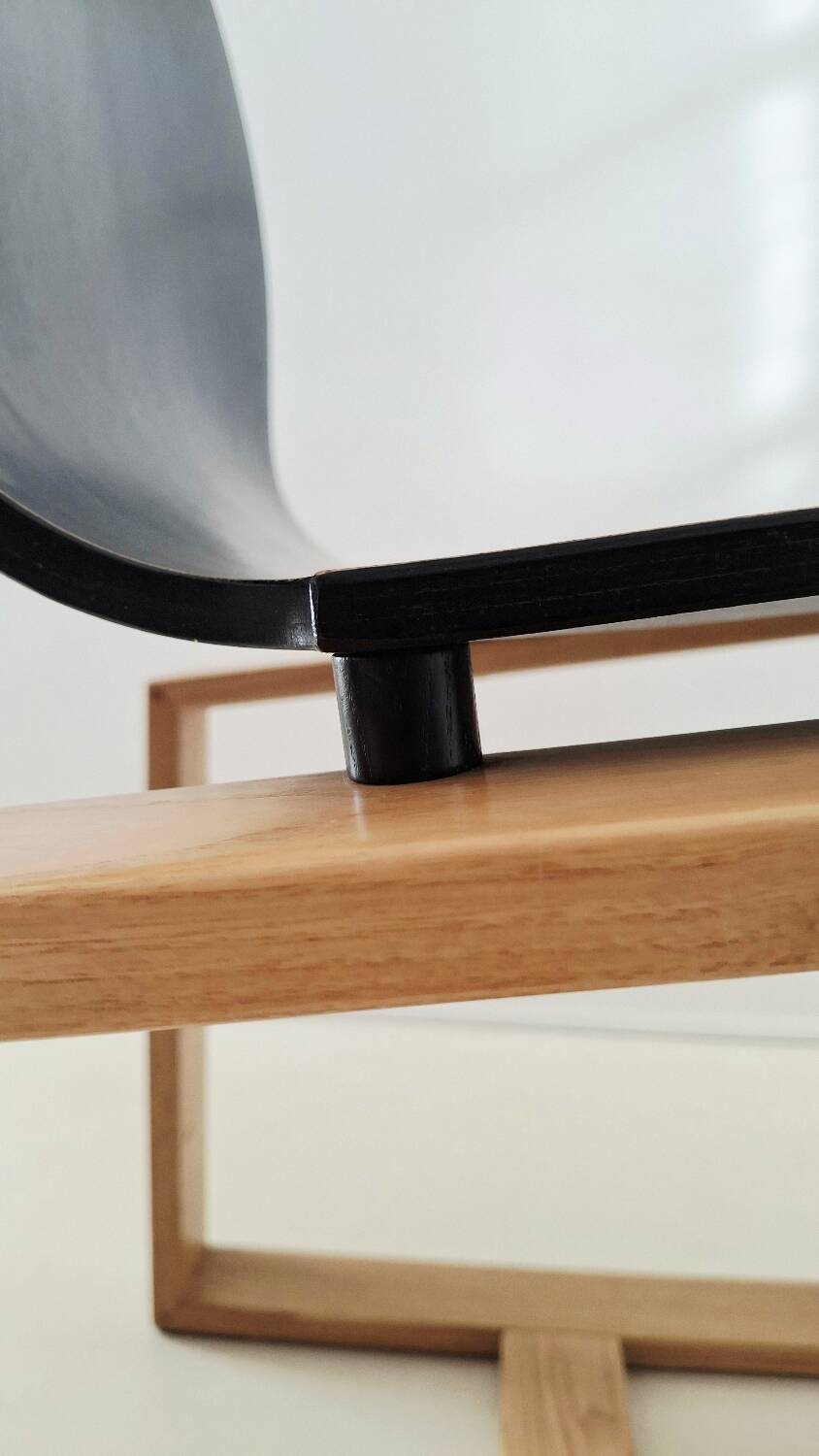 Chaises italiennes minimalistes en bois courbé des années 70, frêne et ébène