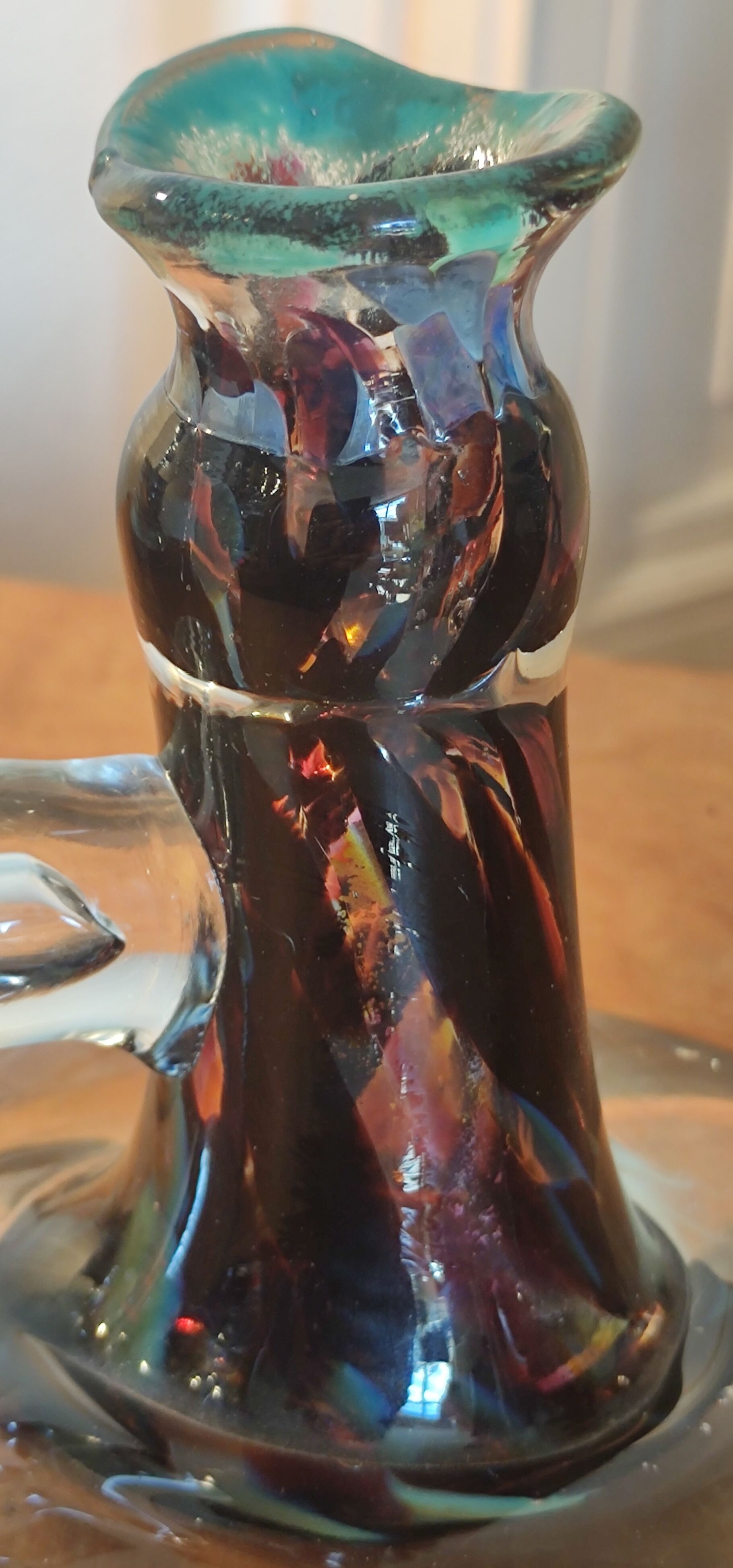 Vintage candle holder, glass paste