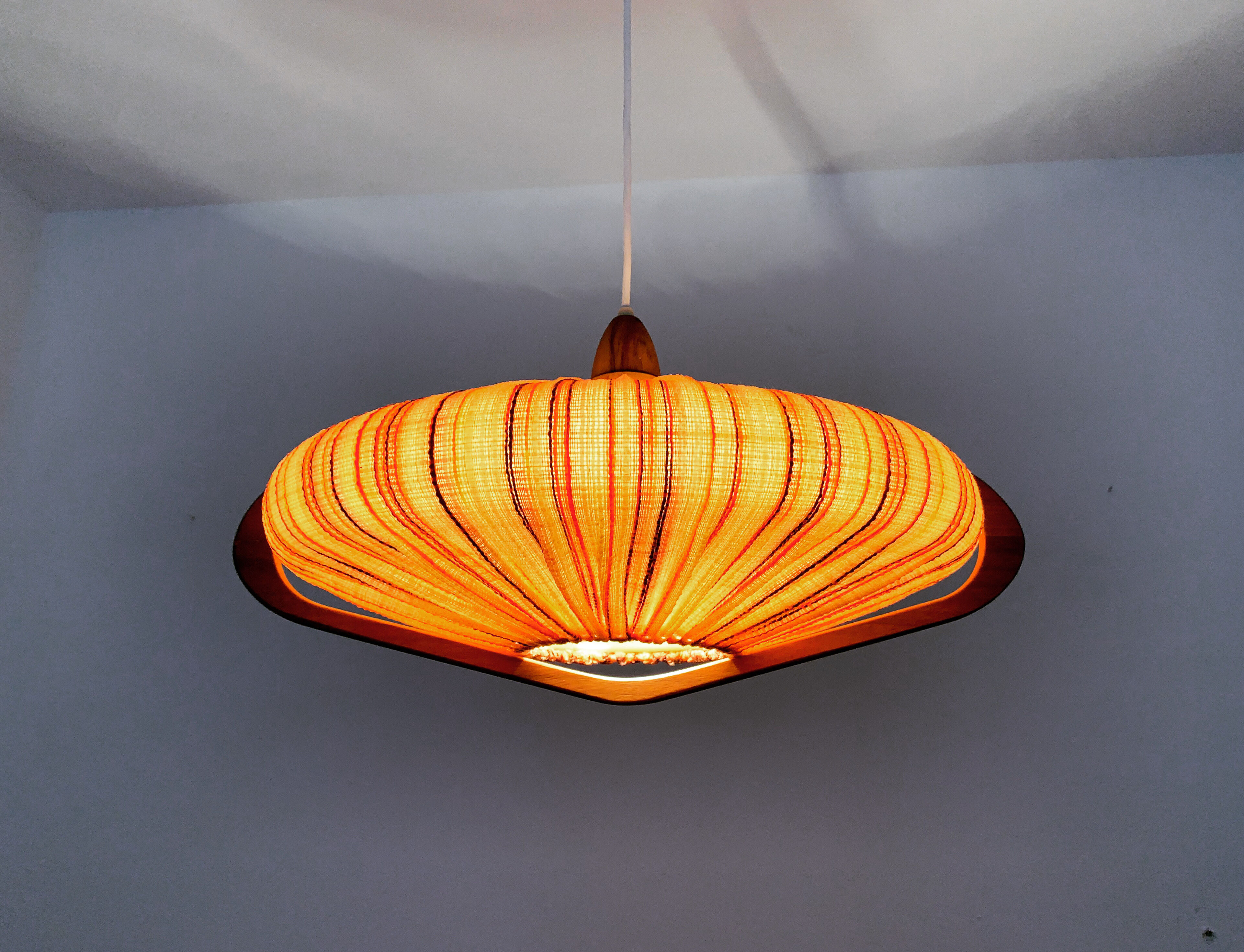 Walnut pendant lamp by Temde