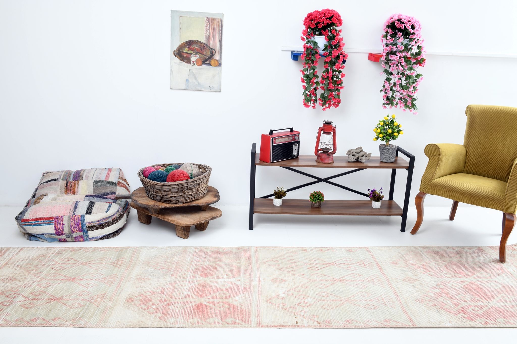 3x12 Soft Vintage Runner Rug 378x88Cm