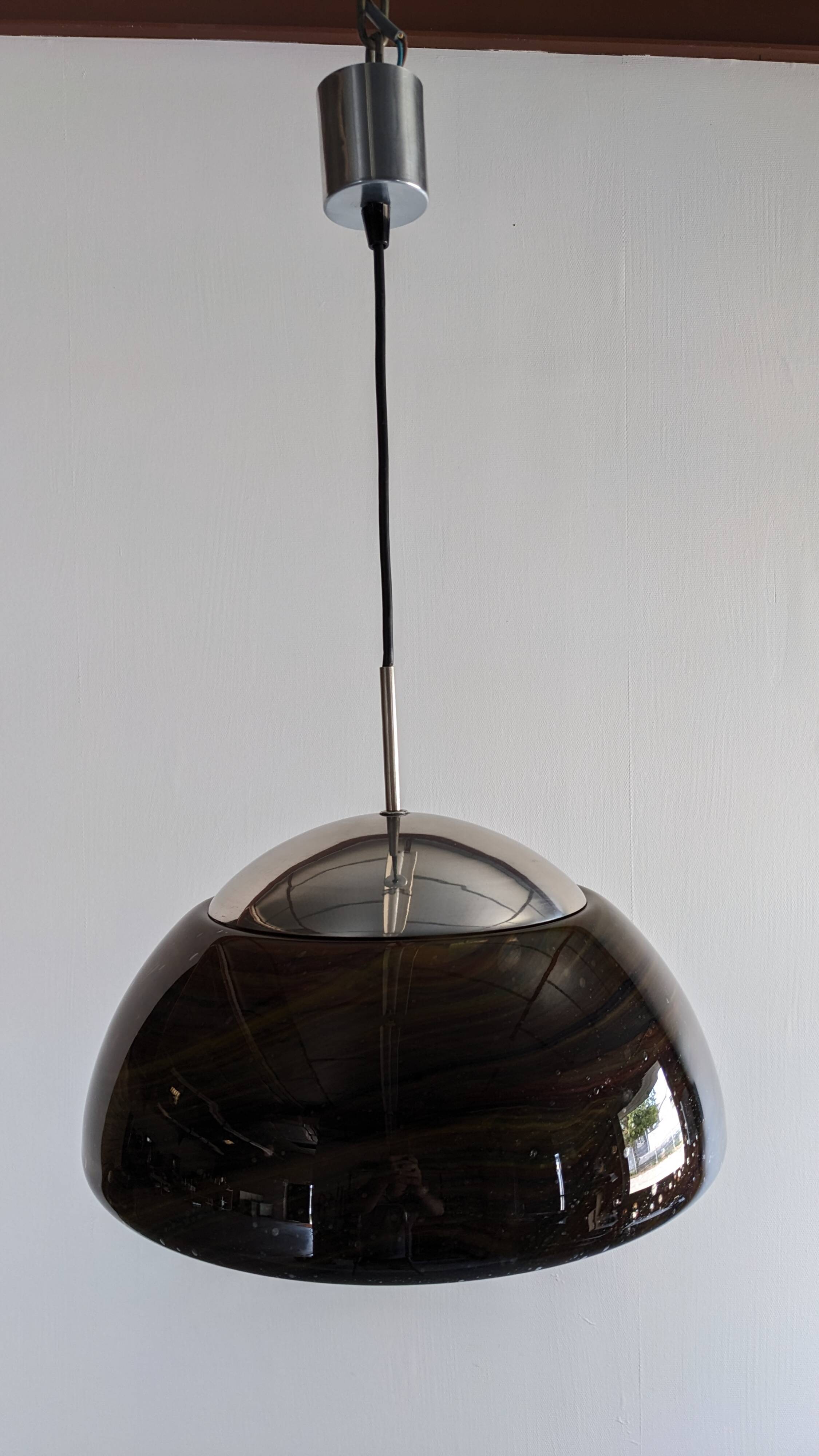 XL Murano glass pendant light by Doria Leuchten, Germany circa 1970
