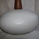 Vintage hanging in opaline glass and teak - 1960s