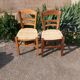Pair of caned church chairs