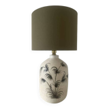 Mid-Century Modern Floral Ceramic Table Lamp