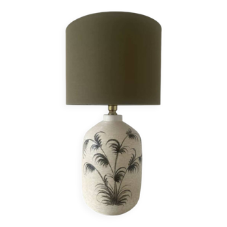 Mid-Century Modern Floral Ceramic Table Lamp