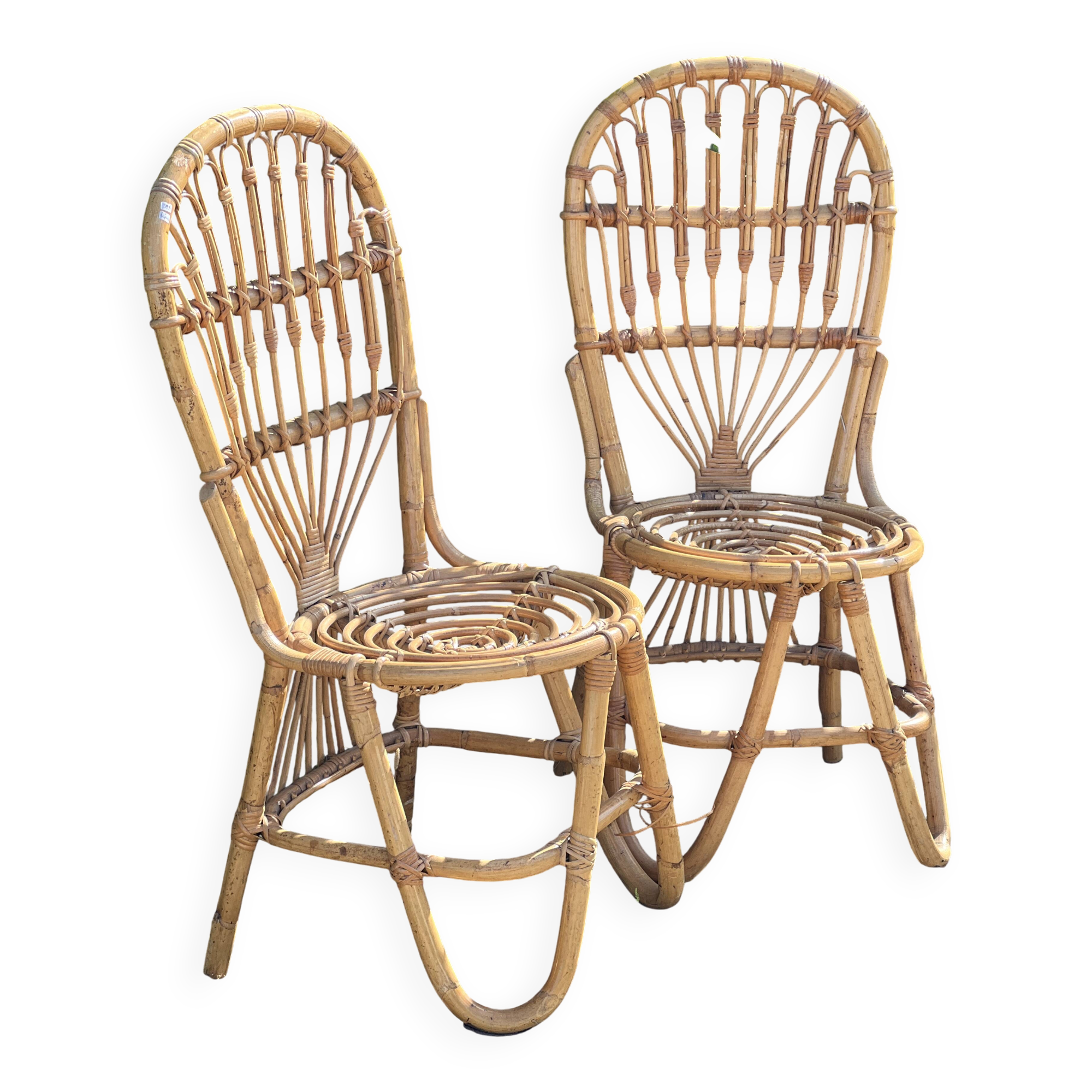 Paire de chaises en rotin