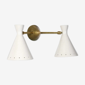 Double white Italian wall sconce