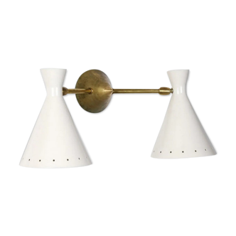 Double white Italian wall sconce