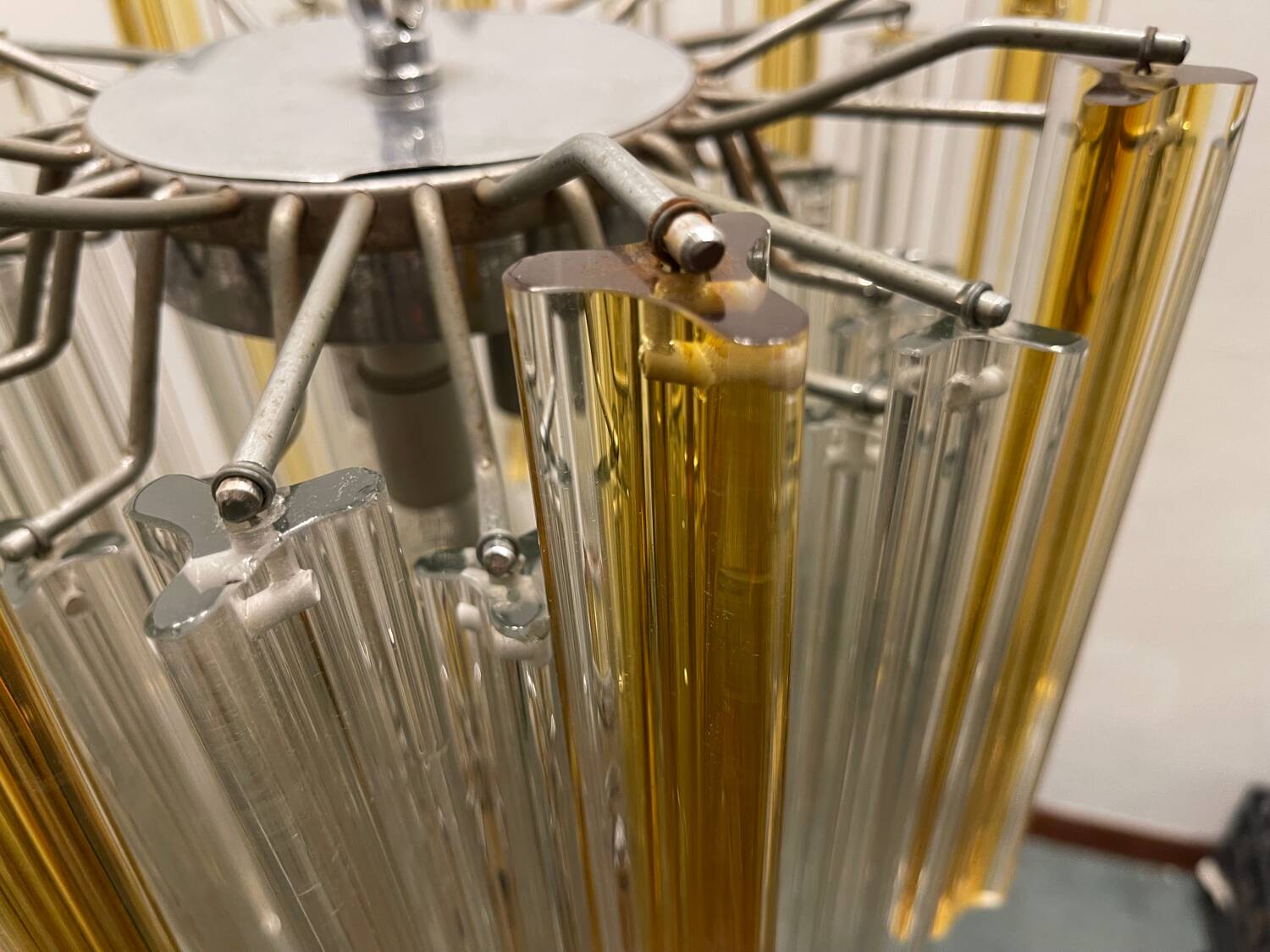 Italian Murano Glass Prism Trilobi Chandelier 1970’s