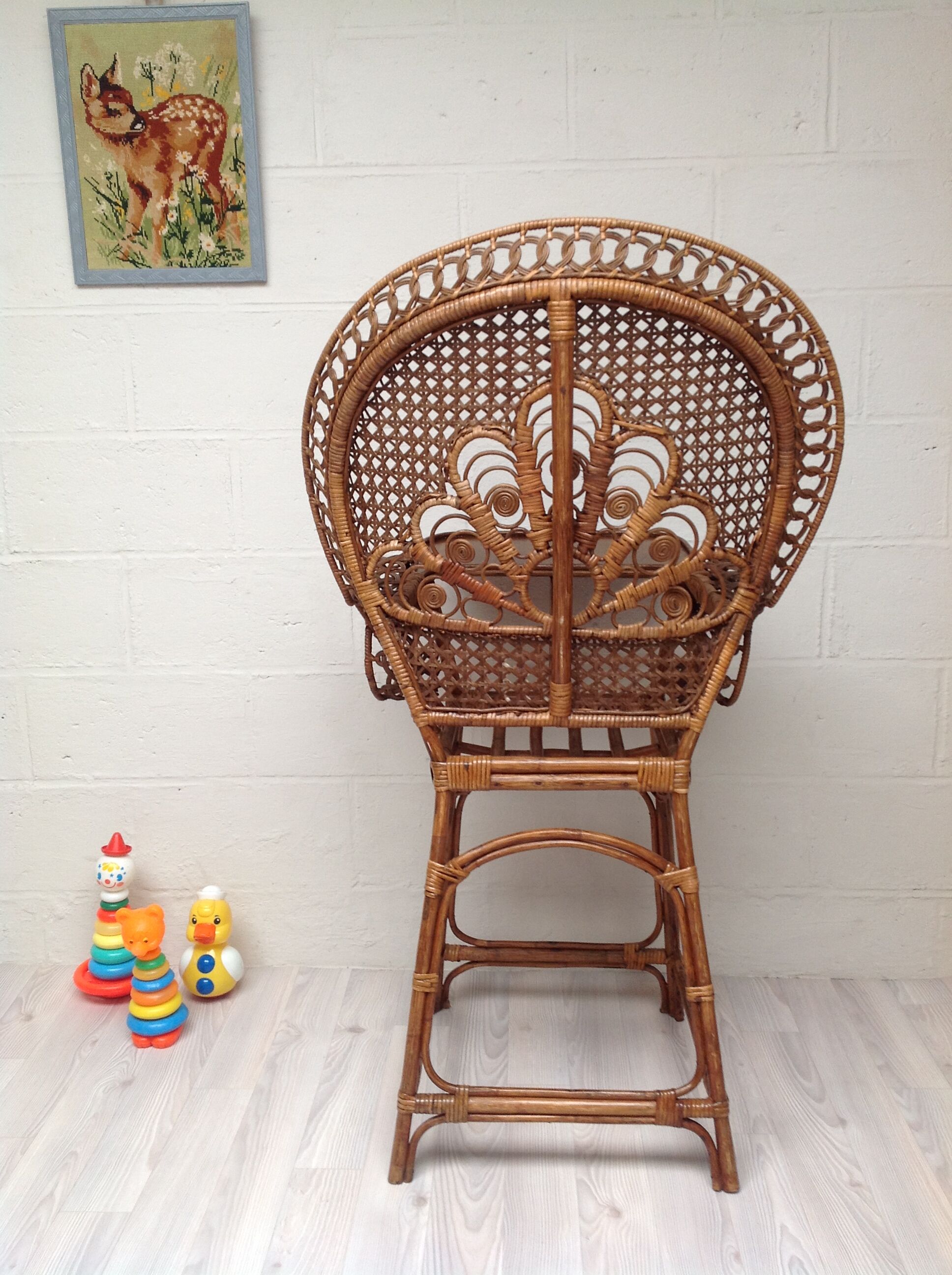 Chaise haute rotin Peacock