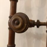 Wooden coat rack with swivel hooks
