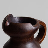 Monoxyl pitcher in oak or walnut, popular work, MidCentury