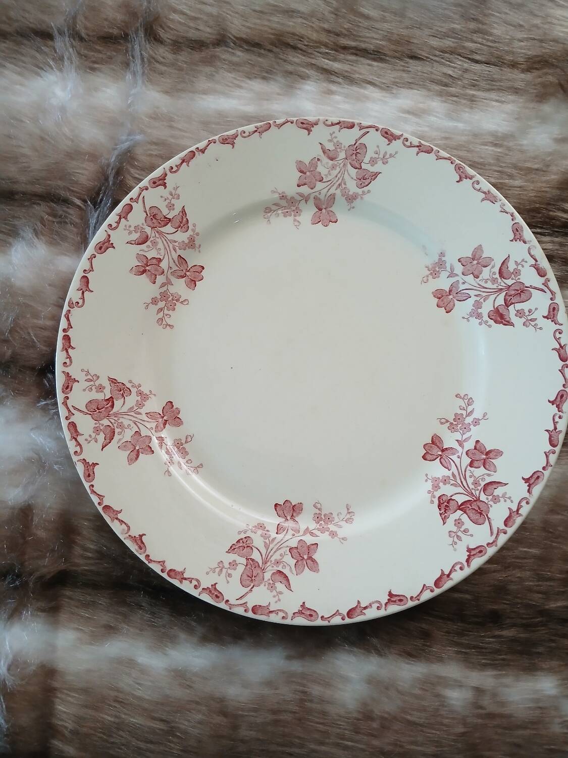 12 antique flat plates in ironstone