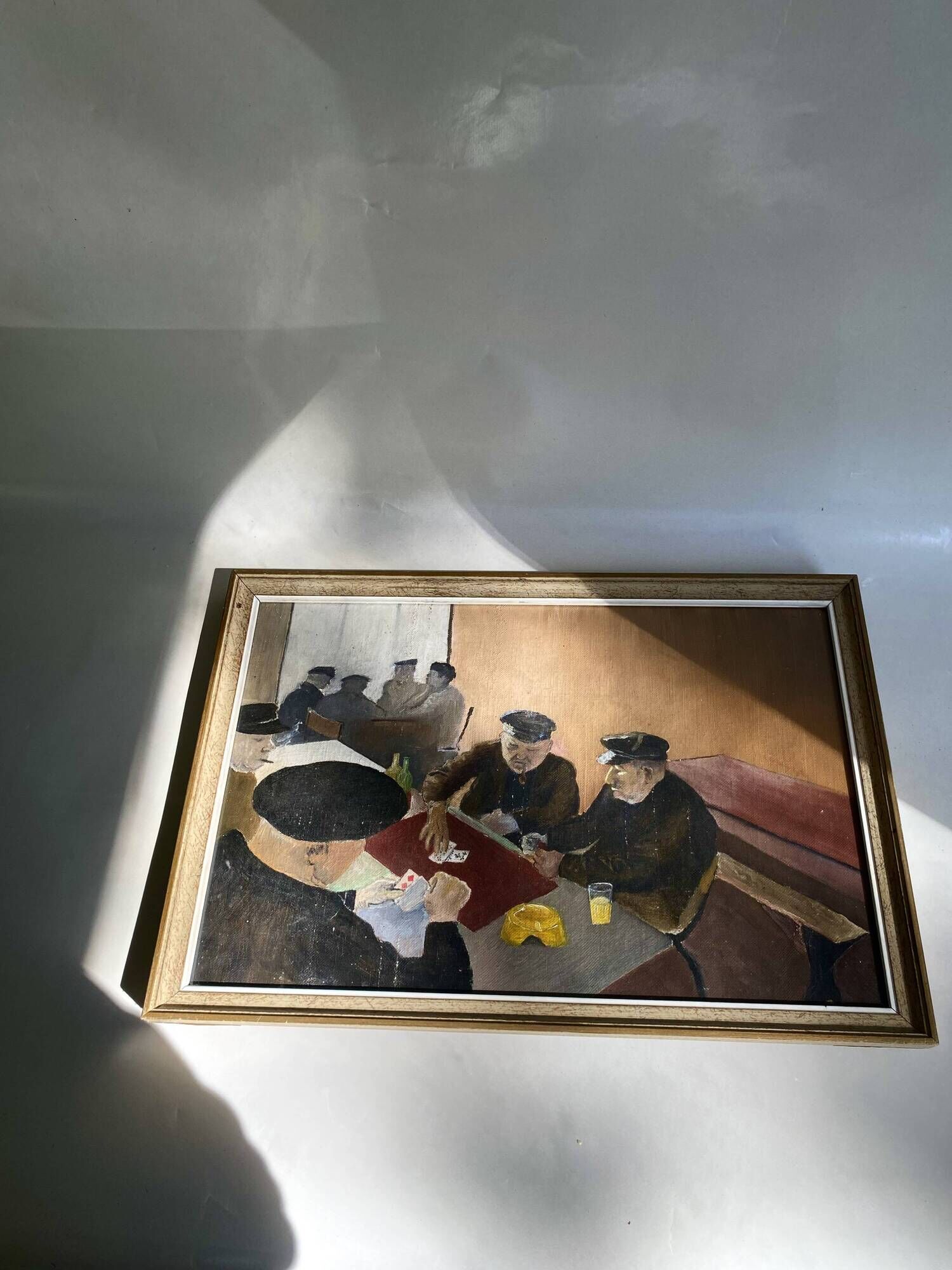 Oil on canvas under glass, "The Players" 1950